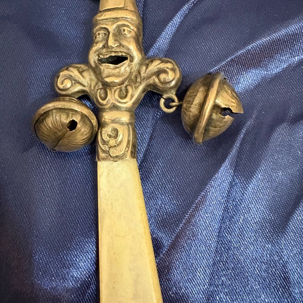 Vintage Brass Wall Ornament with Bells